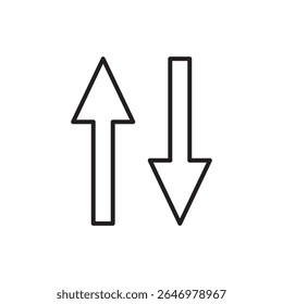 Flecha, dos vías, icono de dirección. ilustración lineal simple para Web y App..eps