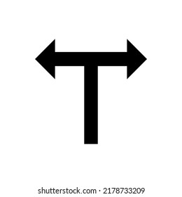 Arrow two way symbol isolated on white background