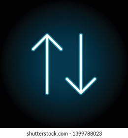arrow, two ways neon icon. Simple thin line, outline vector of Arrow icons for UI and UX, website or mobile application on dark blue gradient background