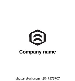 Arrow type logo black color white background 