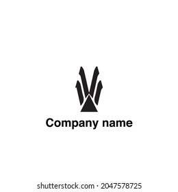 Arrow type logo black color white background 