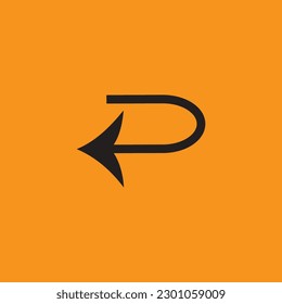 The Arrow U Right icon design is a two-dimensional graphic representation of an arrow pointing to the right enclosed within a U-shaped outline.