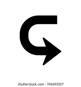 Arrow in U shape to turn icon