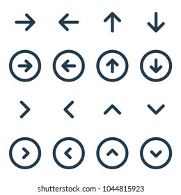 Arrow UI Line Icon Set. Vector Illustration.