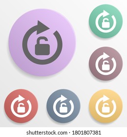Arrow, unlock badge color set icon. Simple glyph, flat vector of arrows icons for ui and ux, website or mobile application