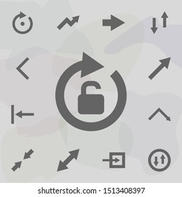 Arrow, unlock icon. Universal set of arrows for website design and development, app development