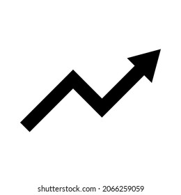 Arrow up, black sign for design on a white background, vector illustration