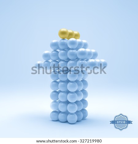 Arrow up. Business concept. Spheres forming an arrow. Vector illustration.
