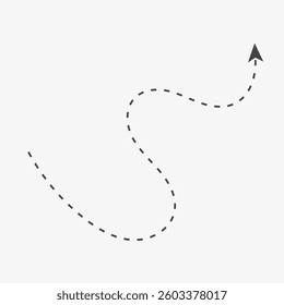 Arrow up. Curved dashed line