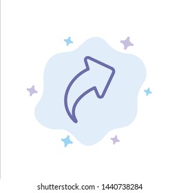 Arrow, Up, Direction, Right Blue Icon on Abstract Cloud Background