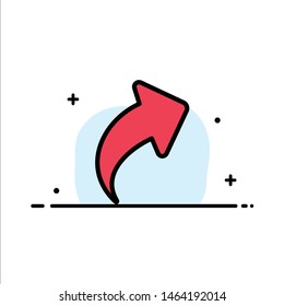 Arrow, Up, Direction, Right  Business Flat Line Filled Icon Vector Banner Template. Vector Icon Template background
