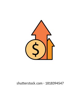arrow, up, dollar icon. Element of finance illustration. Signs and symbols icon can be used for web, logo, mobile app, UI, UX