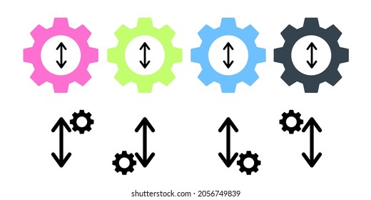 Arrow, up, down, navigation vector icon in gear set illustration for ui and ux, website or mobile application