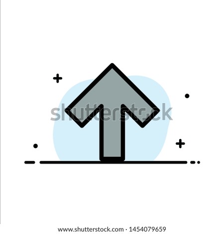 Arrow, Up, Forward  Business Flat Line Filled Icon Vector Banner Template