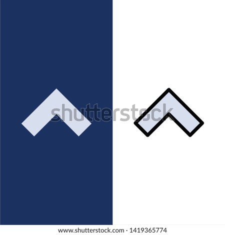 Arrow, Up, Forward  Icons. Flat and Line Filled Icon Set Vector Blue Background