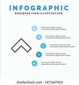 Arrow, Up, Forward Line icon with 5 steps presentation infographics Background