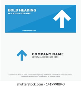 Arrow, Up, Forward SOlid Icon Website Banner and Business Logo Template