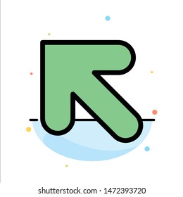 Arrow, Up, Left Abstract Flat Color Icon Template
