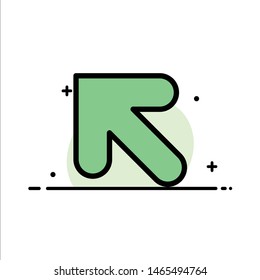 Arrow, Up, Left  Business Flat Line Filled Icon Vector Banner Template. Vector Icon Template background