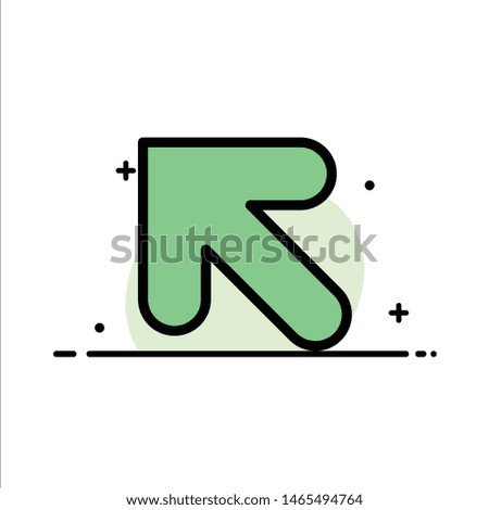 Arrow, Up, Left  Business Flat Line Filled Icon Vector Banner Template. Vector Icon Template background