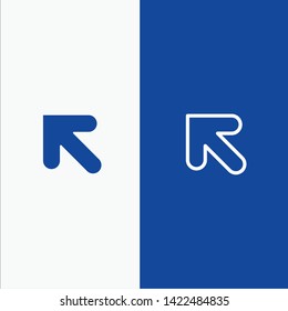 Arrow, Up, Left Line and Glyph Solid icon Blue banner Line and Glyph Solid icon Blue banner