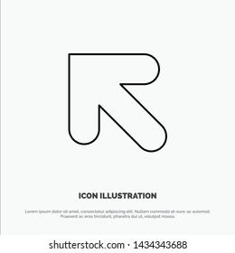Arrow, Up, Left Line Icon Vector