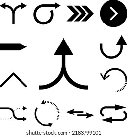 arrow, up, navigation icon in a collection with other items