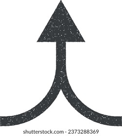arrow, up, navigation icon vector illustration in stamp style
