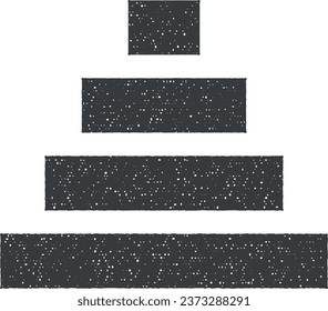 arrow, up, navigation, rectangle icon vector illustration in stamp style