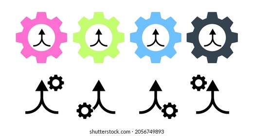 Arrow, up, navigation vector icon in gear set illustration for ui and ux, website or mobile application