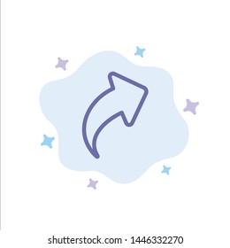Arrow, Up, Right Blue Icon on Abstract Cloud Background