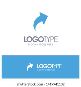 Arrow, Up, Right Blue Solid Logo with place for tagline