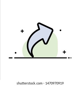 Arrow, Up, Right  Business Flat Line Filled Icon Vector Banner Template. Vector Icon Template background