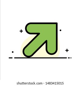 Arrow, Up, Right  Business Flat Line Filled Icon Vector Banner Template