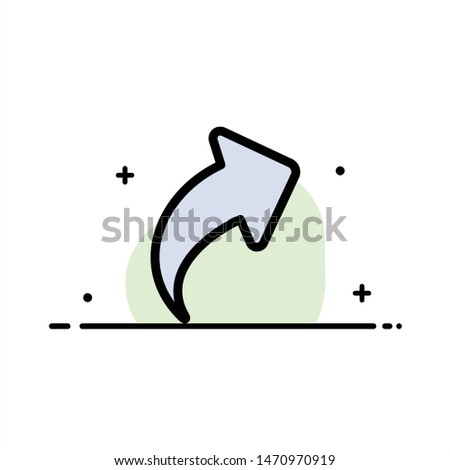 Arrow, Up, Right  Business Flat Line Filled Icon Vector Banner Template. Vector Icon Template background