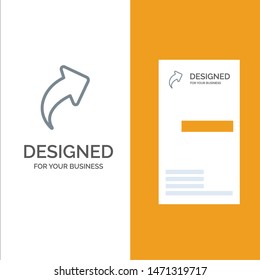 Arrow, Up, Right Grey Logo Design and Business Card Template. Vector Icon Template background