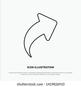 Arrow, Up, Right Line Icon Vector
