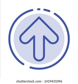 Arrow, Arrow, Up, Upload Blue Dotted Line Line Icon