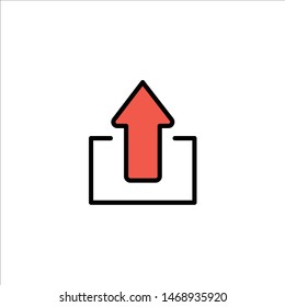 Arrow, Up, Upload Business Logo Template. Flat Color. Vector Icon Template background