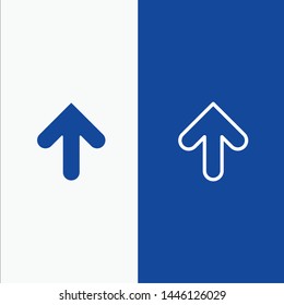 Arrow, Arrow, Up, Upload Line and Glyph Solid icon Blue banner Line and Glyph Solid icon Blue banner