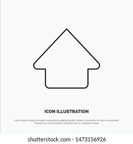 Arrow, Up, Upload Line Icon Vector