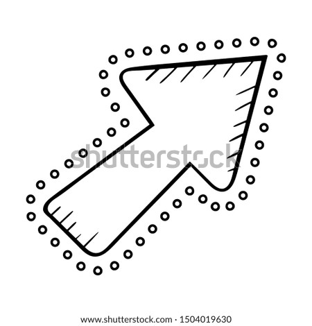 Arrow up. Yellow arrow up design. Web icon. Chart showing growth of parameters. Coloring page, Coloring book. Contour. Vector. Vector illustration