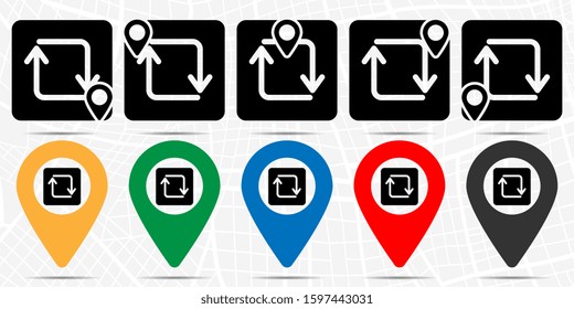 Arrow upgrade or refreshment icon in location set. Simple glyph, flat illustration element of web, minimalistic theme icons