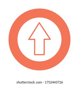 arrow upload block style icon vector illustration design