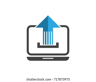 Arrow Upload Icon Logo Design Template