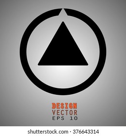 Up arrow, upload icon, with notch in the circle, new design icon for logo, web site, mobile application, button, banner. Arrowhead down direction. Vector illustration EPS10