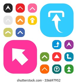 Up arrow Upload icon set. simple pictogram minimal, flat, solid, mono, monochrome, plain, contemporary style. Vector illustration web internet design elements