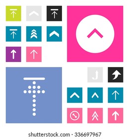 Up arrow Upload icon set. simple pictogram minimal, flat, solid, mono, monochrome, plain, contemporary style. Vector illustration web internet design elements