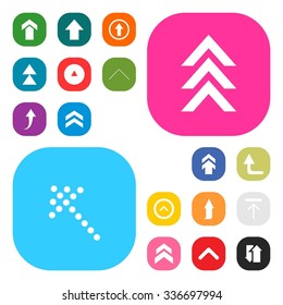 Up arrow Upload icon set. simple pictogram minimal, flat, solid, mono, monochrome, plain, contemporary style. Vector illustration web internet design elements