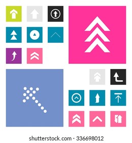 Up arrow Upload icon set. simple pictogram minimal, flat, solid, mono, monochrome, plain, contemporary style. Vector illustration web internet design elements